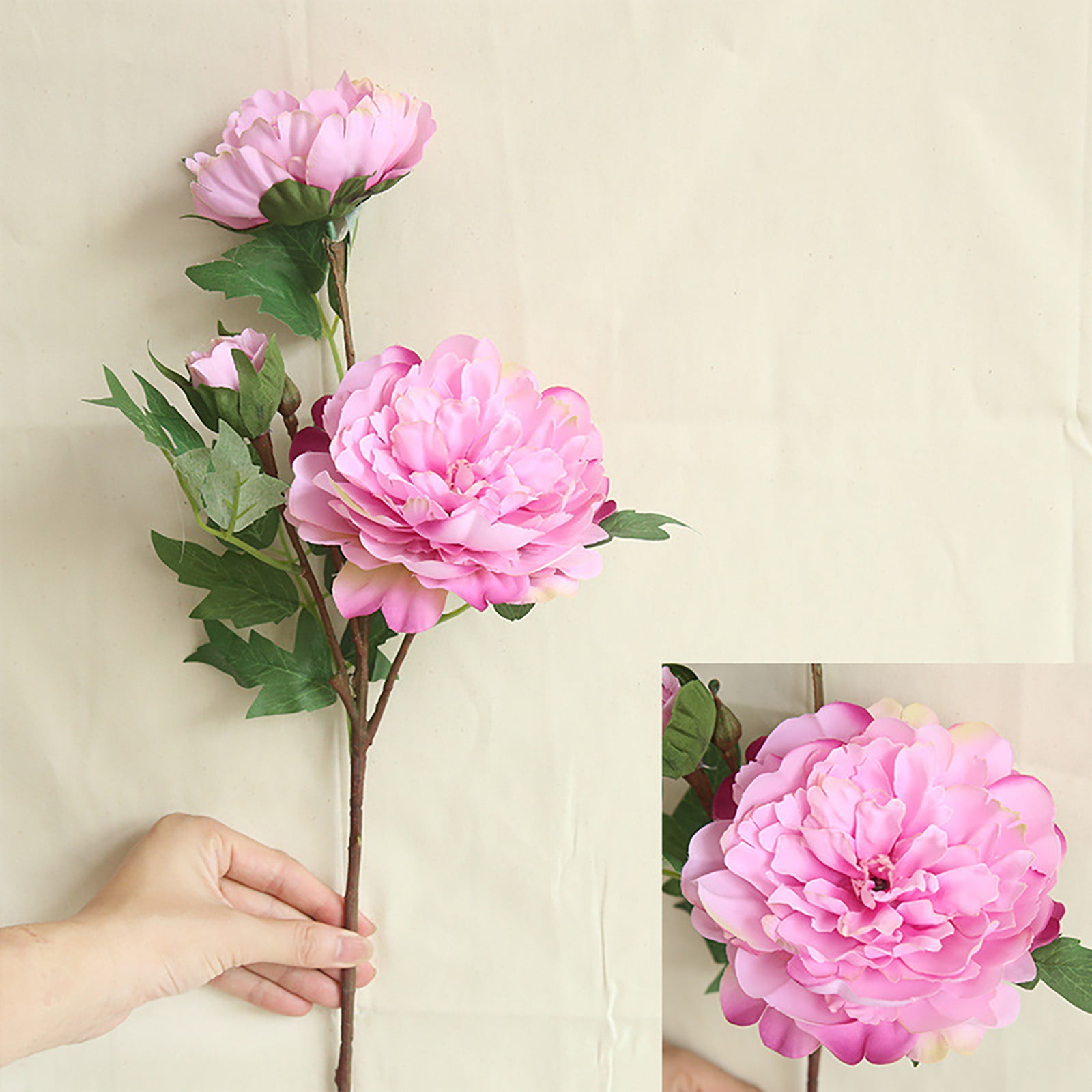 Simulated Flower Silk Flower 2 Bouquets Artificial Peonies Dark Pink ...