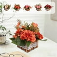 thumbnail image 1 of Simulated Flowers Potted Plants – Artificial Peonies with Wooden Fences, Silk Flower Decorations for Home, Office, Desktop Decor (Multicolor), 1 of 6