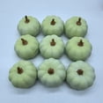 thumbnail image 1 of Simulated Foam Pumpkin Prop with Golden Handle, Colorful Fake Vegetable Ornament, Summer Fall Harvest Decor for Halloween, Tabletop, Shelf, Wreath Making and Farmhouse Home Decoration, Green, 1 of 6