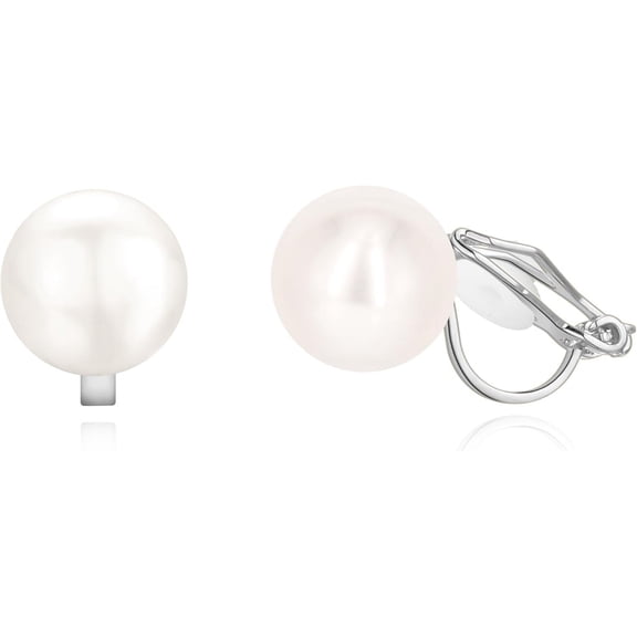 Simulated Freshwater Pearl Clip On Earrings Not Pierced Elegant Stud Jewelry For Women[Z3842]