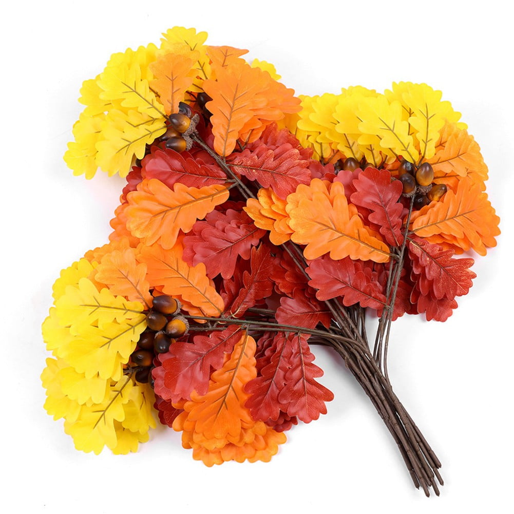 Simulated Fruit Glued Oak Fruit Leaf Multicolor Plastic Plant Wall