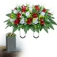 thumbnail image 1 of Simulated Funeral Flower Arrangement Tombstone Flower Arrangement,1,Artificial Cemetery Flowers Saddle Shaped Decorations Non Fading,Artificial Flowers,Funeral Things, 1 of 9