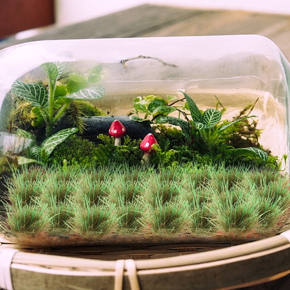 FONDOTIN Resin Diorama Grass Miniatures, Realistic Green Model Scenery, Craft Supplies for Train Sets, , and Model Building
