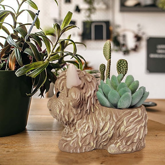 Simulated Highland Cow Resin Flower Pot Planter Cute Animal Figurine Container For Home Office Desk Shelf Farmhouse Decor