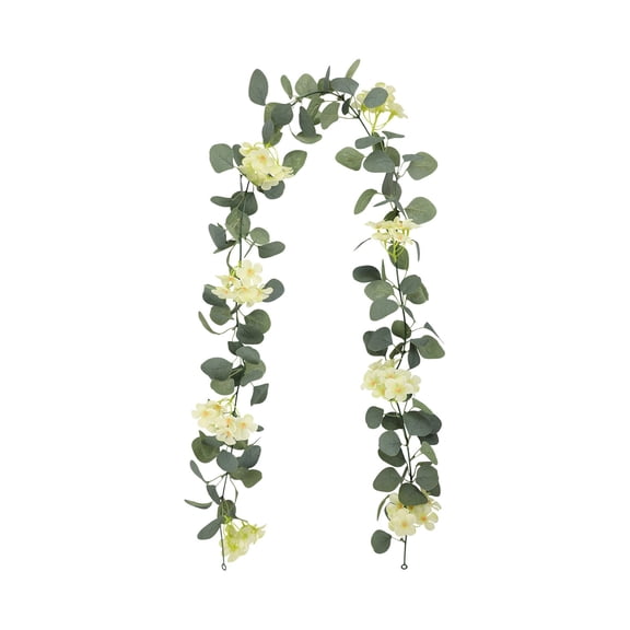 Simulated Hydrangea Silk Flower Rattan Vine,Artificial Hanging for Wedding Home Decoration