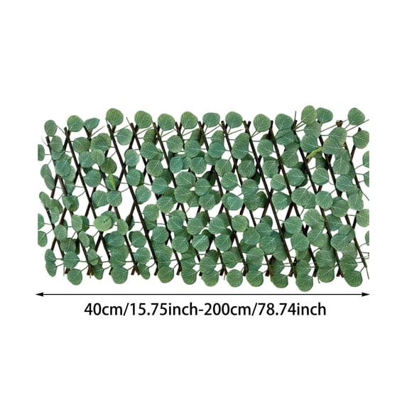 Simulated Ivy Leaves Fence for Garden Screening Balcony Patio Outdoor Decorative Privacy Screen, Expanding Trellis Fence with Artificial Ivy Leaves, Wood and