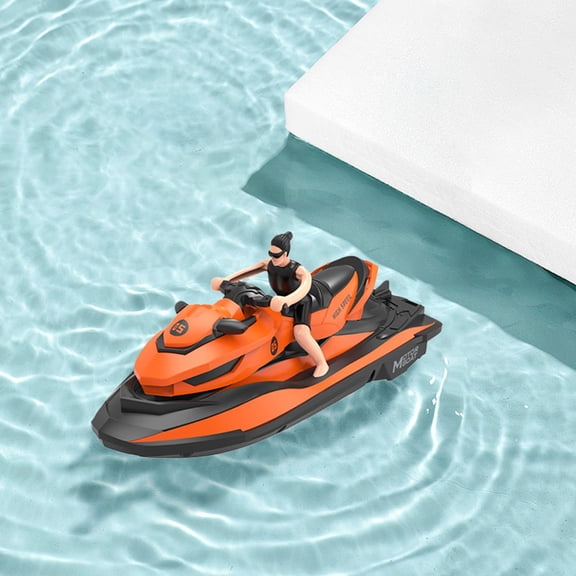 Simulated Jet Ski Toy Remote Control Dual Propeller Waterproof RC Motorboat for Pool Lake Outdoor Water Entertainment