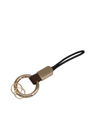 Simulated Leather Keychain With Finger Rings And Adjustable Wrist Strap Trendy Key Holder For Car Keys Organization