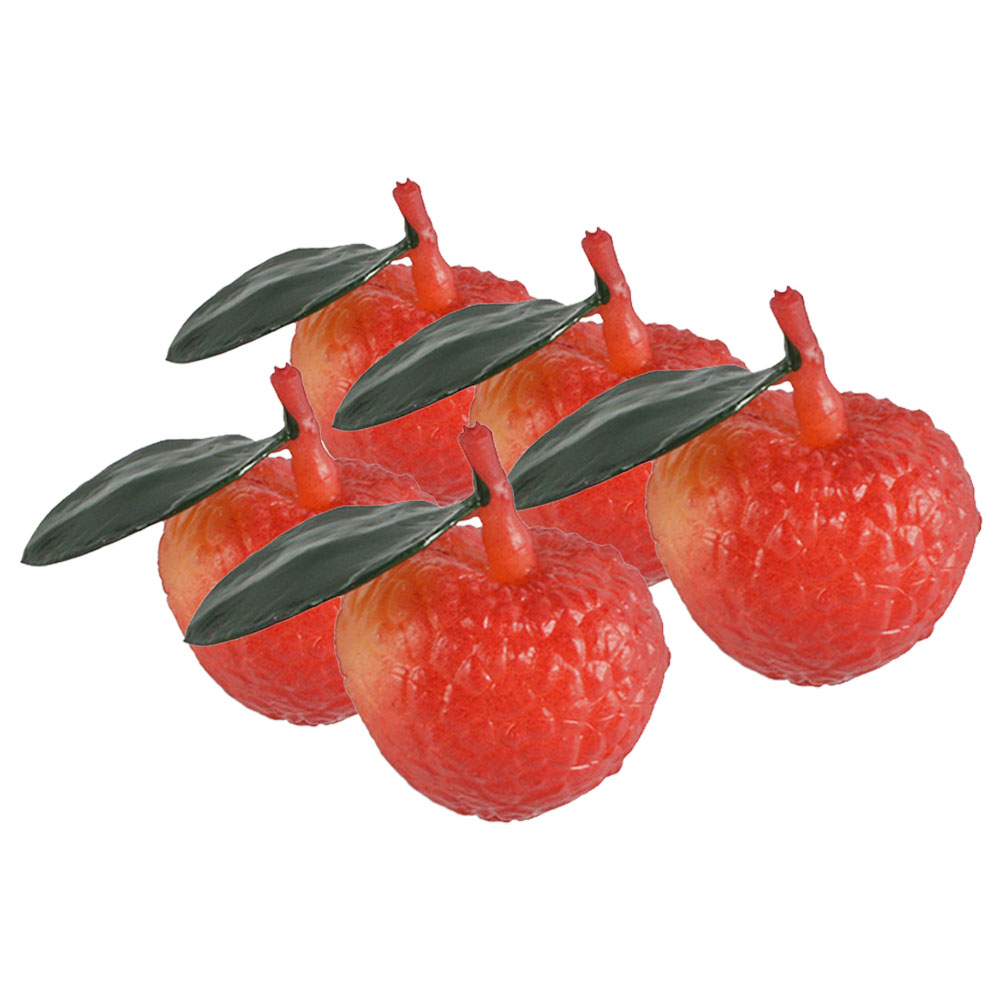 Simulated Lychee 5 Pcs Artificial Fruit Desktop Models Faux Fake Litchi