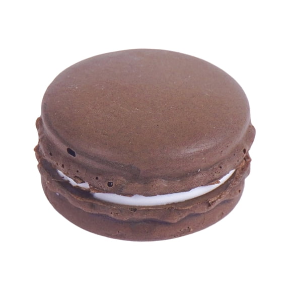 Simulated Macaron Squishy, PU Quick Rebound Soft Handheld Squeeze Fidget, Solid Coffee Realistic Food Shaped Decompression Accessory(Coffee)