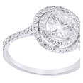 thumbnail image 1 of AFFY Simulated Moissanite & Natural Diamond Double Halo Engagement Ring In 14k Solid White Gold, Ring Size-6, 1 of 1