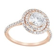 thumbnail image 1 of AFFY Simulated Moissanite With Natural Diamond Double Halo Engagement Ring In 14k Solid Rose Gold, Ring Size-8, 1 of 1