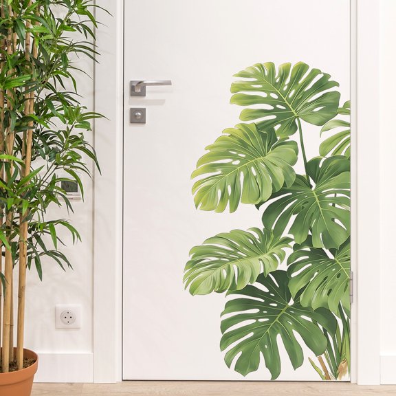 Simulated Monstera Green Leaf Wall Sticker | Removable Home Decoration for Living Room
