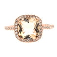 thumbnail image 1 of Simulated Morganite Cubic Zirconia Cushion Cut Ring Rose Gold-Toned Sterling Silver Size 9, 1 of 4