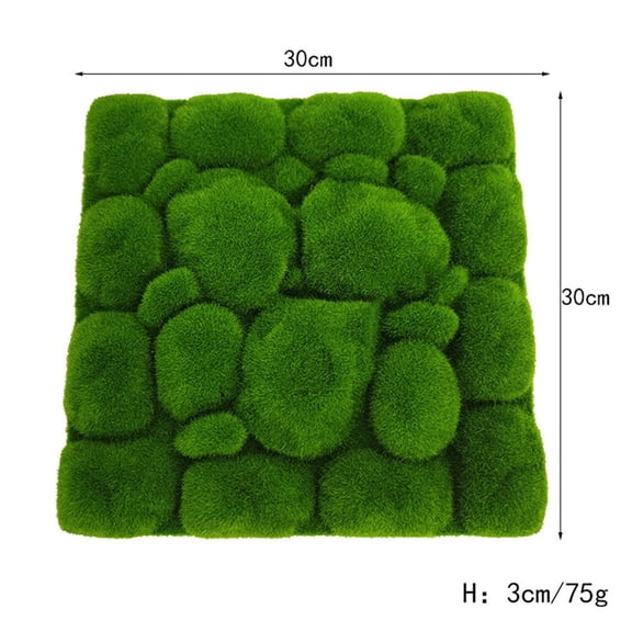 Simulated Moss Foam Board 30x30cm Flocked Artificial Moss Stone Panel for Home Garden Wall Backdrop and Wedding Party Decoration, Green Brown(1)