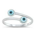 thumbnail image 1 of Simulated Mother of Pearl Adjustable Eye Spoon Ring .925 Sterling Silver Band Jewelry Female Size 4, 1 of 4