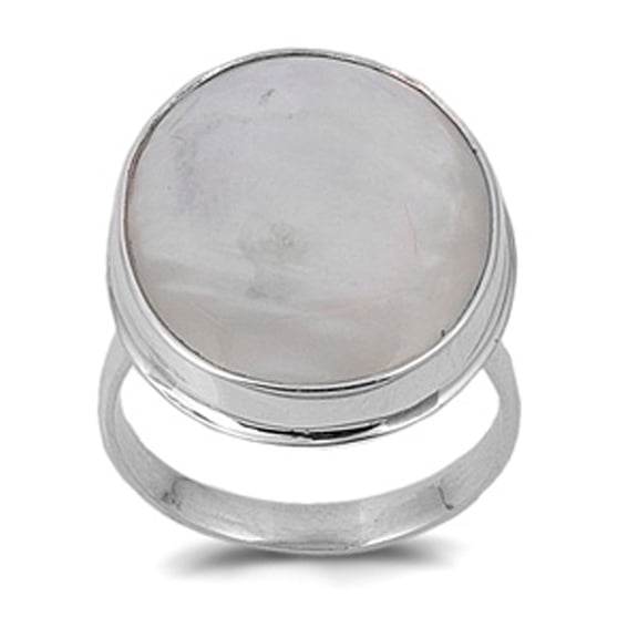 Simulated Mother of Pearl Elegant Ring .925 Sterling Silver Band Jewelry Female Male Unisex Size 6