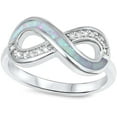 thumbnail image 1 of Simulated Opal Clear CZ Infinity Symbol Ring Sterling Silver Size 8, 1 of 3