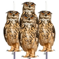 Simulated Owl to Keep Squirrels Away Outdoor Hanging Plastic Owl for Scare House Flat Garden Pigeons with Reflective Tape for Balcony Window Porch Backyard Decoration