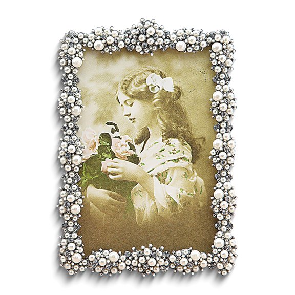 Simulated Pearl Cluster Jewel-tone 8x10 Photo Frame