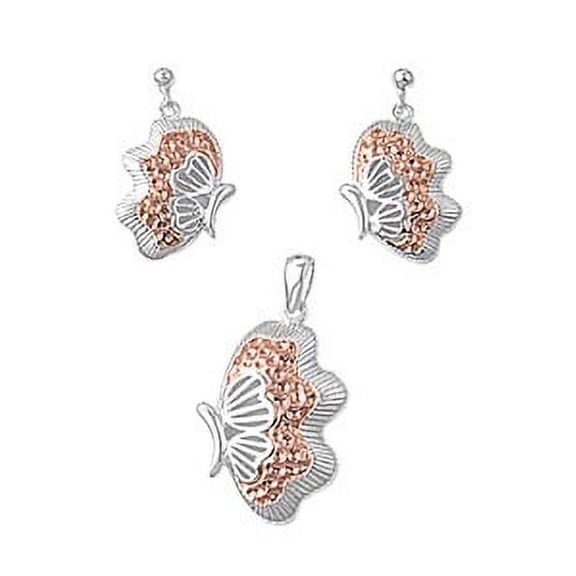 Simulated Pearl Shell Matching Set Sterling Silver