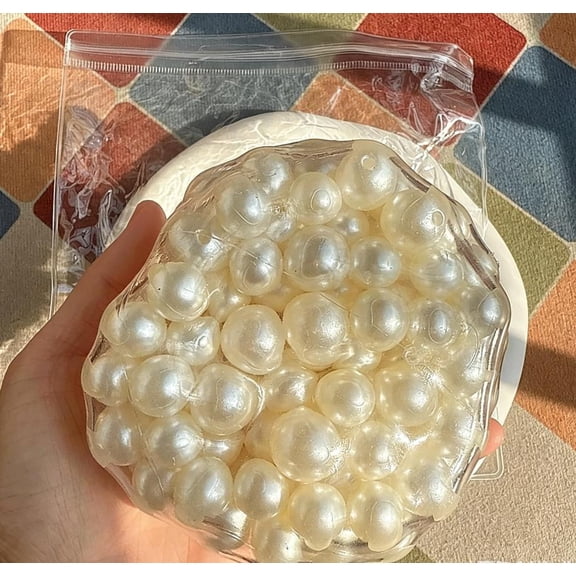 Simulated Pearl Squishy Crunchy Ball, Available in 1.6,2.4 or 4 Inch Size, Slow Rising Sensory Pinch for Adults, Cute Fidget Gift for Relaxation, Party Favor Idea,Novelty Fun Desk Accessory