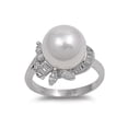 thumbnail image 1 of Simulated Pearl of Venus Cubic Zirconia Ring Sterling Silver 925 Size 9, 1 of 2
