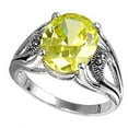 thumbnail image 1 of Simulated Peridot Oval Cutout Ring .925 Sterling Silver Band Green CZ Jewelry Female Size 7, 1 of 4