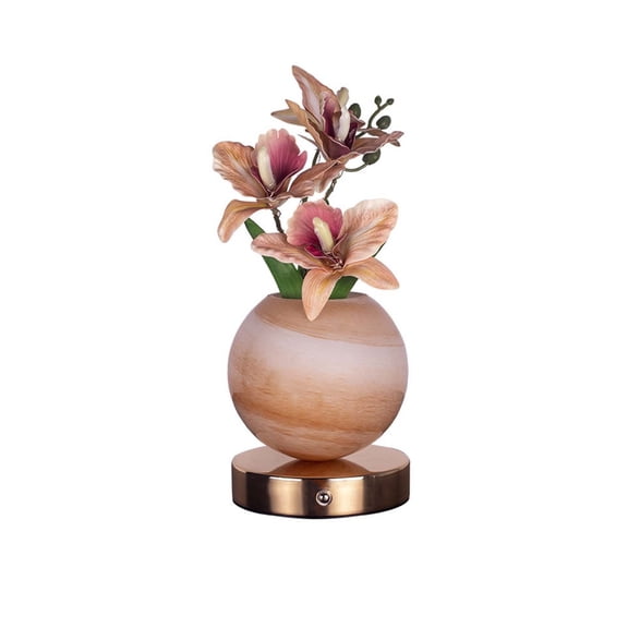 Simulated Phalaenopsis Orchid Table Lamp for Home Decor Bedroom, Silk Flower Night Light with LED Warm Glow, Battery Operated Artificial Orchid Lamp Gift