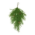 thumbnail image 1 of Simulated Pine Needle Norfolk Pine Wall Hanging-Hanging Decorations-Artificial Garland Teardrop Christmas Wreath 2 Piece 26 Inch Holiday Decoration, 1 of 9
