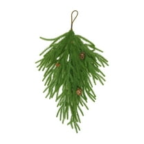 Simulated Pine Needle Norfolk Pine Wall Hanging-Hanging Decorations-Artificial Garland Teardrop Christmas Wreath 2 Piece 26 Inch Holiday Decoration