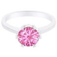 thumbnail image 1 of AFFY Simulated Pink Tourmaline Heart Pronged Solitaire Ring 14k White Gold Over Sterling Silver-14, 1 of 1