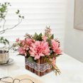 thumbnail image 1 of Simulated Potted Plants, Peonies Potted Plants Home Decor, Wooden Fence Silk Flower Decorations, Desktop Potted Plants, Artificial Flower Decor, Realistic Fake Plants for Home, 1 of 6