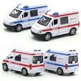 thumbnail image 1 of Simulated Pull Back Sound Light Ambulance Police Car Fire Truck Kids Toy Gift, 1 of 7