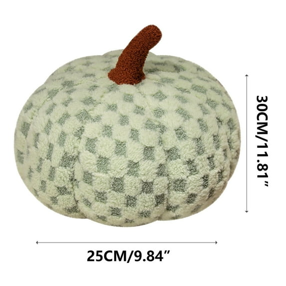 Simulated Pumpkin Pillow Plush 3D Plush Cushion Stuffed Pumpkin Toy Pillows Fall Decorations for Thanksgiving Christmas Halloween Bedroom Sofa Couch, 9.8 inch Large Size