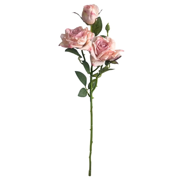 Simulated Rose Bouquet French Charcoal Vintage Artificial Flower Arrangement Silk Faux Rose Ornament Living Room Dining Table Decor, 1 Stem