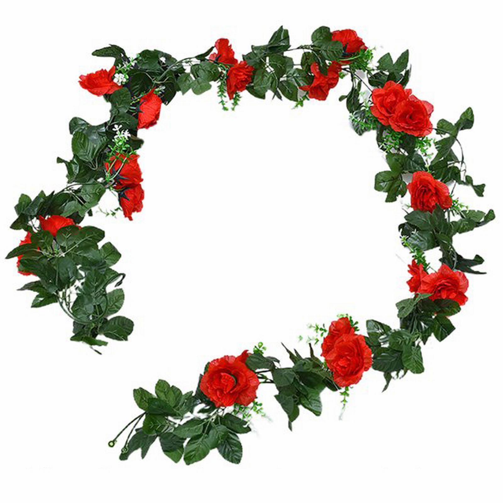 Simulated Rose Vine Decoration Hanging Flower Winding False Flower Vine ...