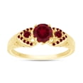 thumbnail image 1 of AFFY Simulated Ruby Princess Engagement Ring In 14k Yellow Gold Over Sterling Silver, Ring Size-4, 1 of 7
