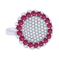 thumbnail image 1 of AFFY Simulated Ruby & White Natural Diamond Cocktail Ring In 14K Solid White Gold (2.43 cttw) Ring Size-6, 1 of 1