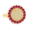 thumbnail image 1 of AFFY Simulated Ruby & White Natural Diamond Cocktail Ring In 14K Solid Yellow Gold (2.43 cttw) Ring Size-14, 1 of 1