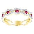 thumbnail image 1 of AFFY Simulated Ruby & White Natural Diamond Evil Eye Fashion Ring In 14k Solid Yellow Gold (0.75 cttw) Ring Size-8.5, 1 of 1