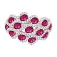 thumbnail image 1 of AFFY Simulated Ruby & White Natural Diamond Twisted Anniversary Ring In 14k Solid Rose Gold (3.59 cttw) Ring Size-4, 1 of 1