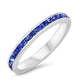 thumbnail image 1 of Simulated Sapphire Cubic Zirconia Channel Set Eternity Ring Sterling Silver Size 10, 1 of 4