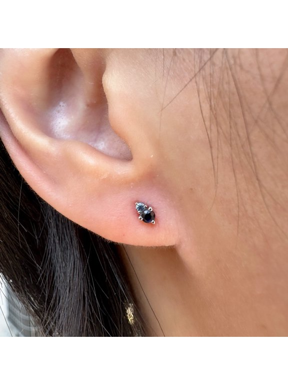Simulated Sapphire Stacked Studs