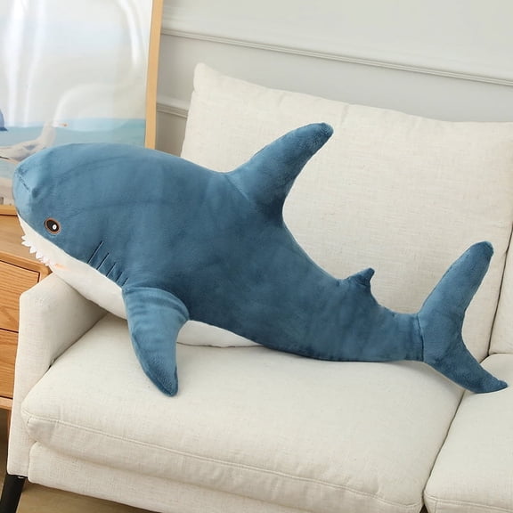 Simulated Shark Sea Creature Blue Pink Grey Fish Toy  Super soft Dolls Cartoon Pillow Bed Decor Birthday Gift for Girls Boys