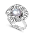 thumbnail image 1 of Simulated Shell Simulated Pearl Stone Ring Sterling Silver, 1 of 2
