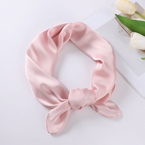 Simulated Silk Shiny Women's Solid Color Square Scarf New Satin 70cm Scarf Headscarf Women's Gift