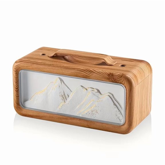 Simulated Snow Mountain Cool Mist Humidifier & Aromatherapy Diffuser with Ambient Lighting for Home Office Living Room Yoga Room 200ml Auto Shut-Off Silent Operation