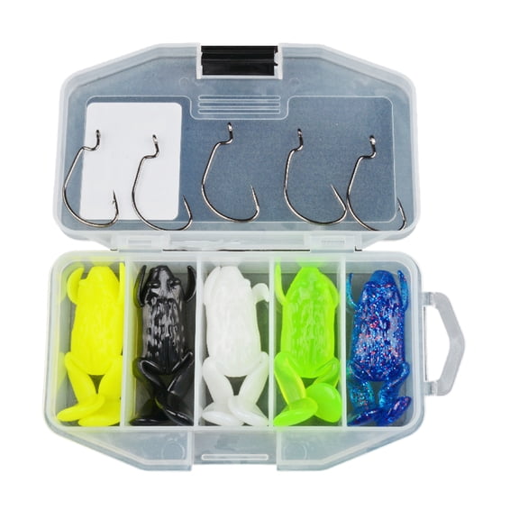 Simulated Soft Frogs Baits Topwater Lures Set with Hook 6cm/8cm Ray Frogs Crankbait Swimbait Fishing Lure