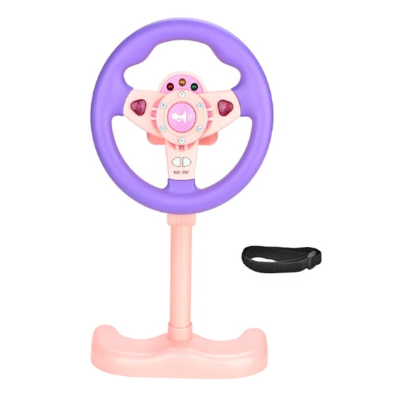 Simulated Steering Wheel Toys Interactive Motor Skills Pretend Play Realistic Sounds PP Material for Kids Birthday Gift
